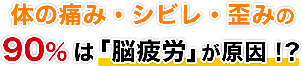 体の痛み・シビレ・歪みの90%は「脳疲労」が原因！？